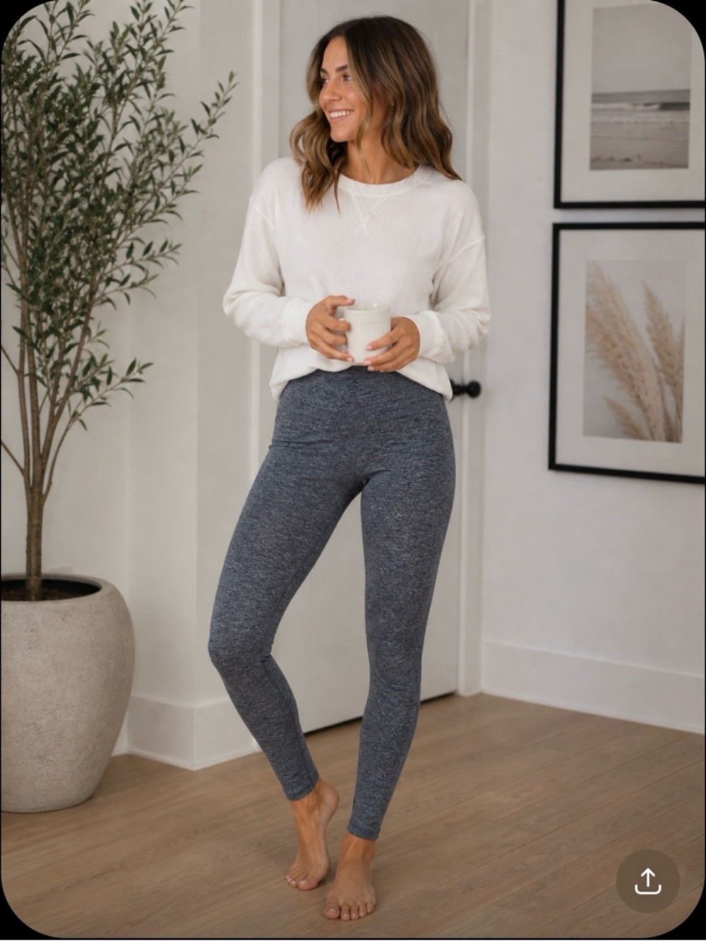 TNA Atmosphere Hi Rise Leggings Heather Grey Stretch Size S